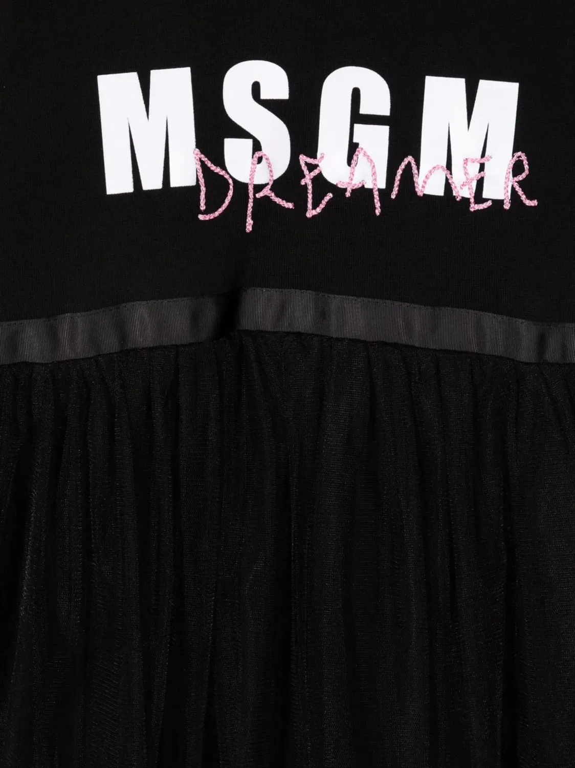 Платье с капюшоном и логотипом MSGM, черный — фото 3