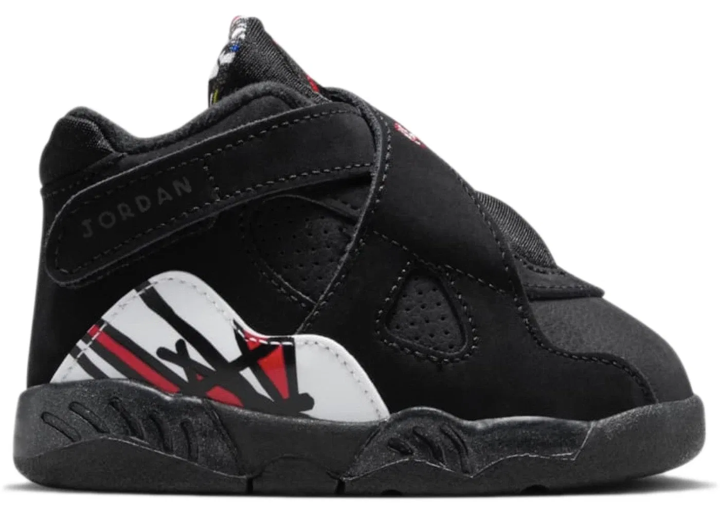 Детские кроссовки Lifestyle с ремешками Jordan 8 Retro Playoffs (2023) (TD) Jordan, Black/True Red/White