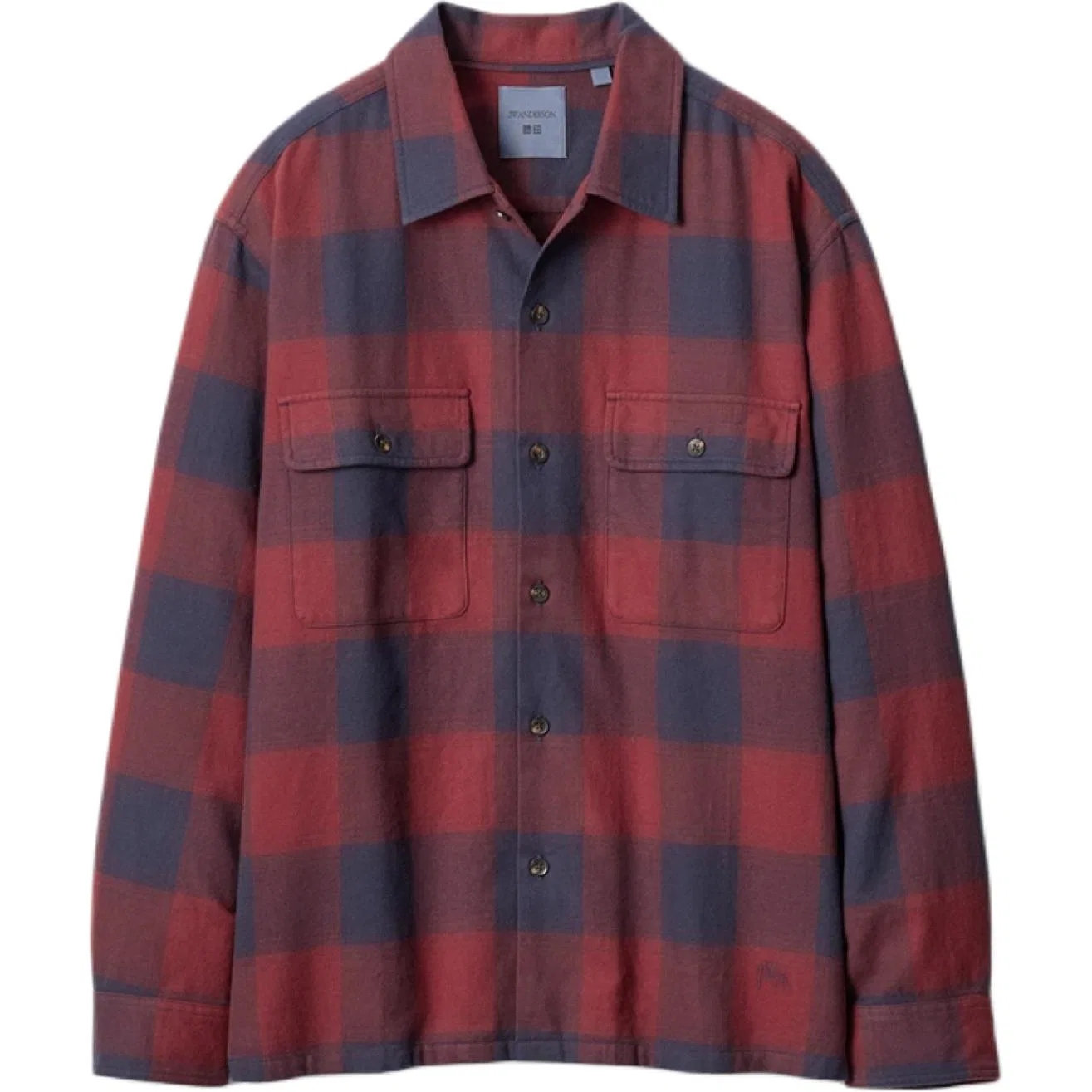 Мужская рубашка с воротником прямого кроя 18 Dark Red UNIQLO, Dark Red