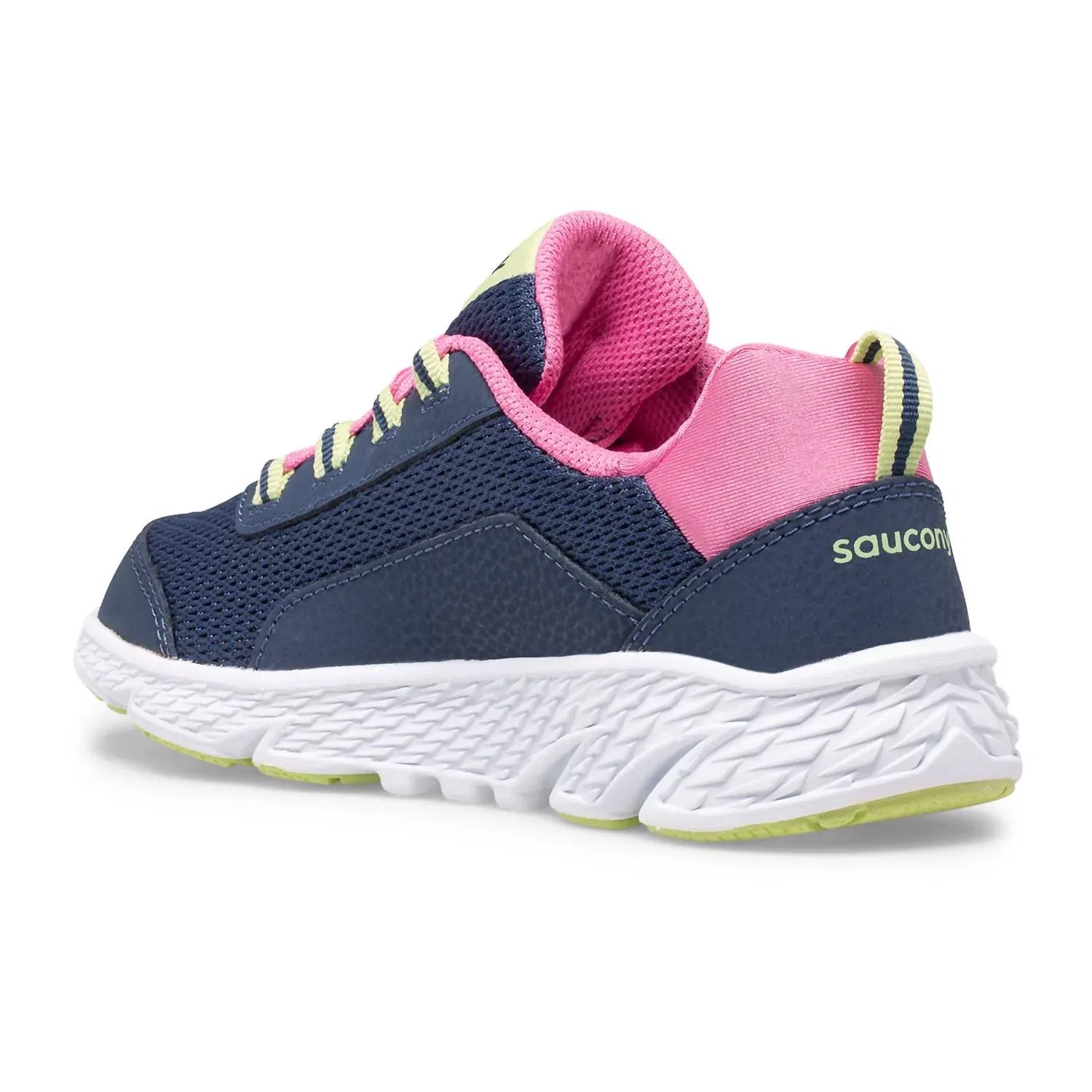 Детские кроссовки для девочек с шнуровкой Wind Sneakers SAUCONY, Shield Navy/Pink — фото 2