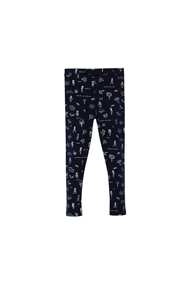 Детские леггинсы для девочек с принтом Botanical love Lovetti, Patterned