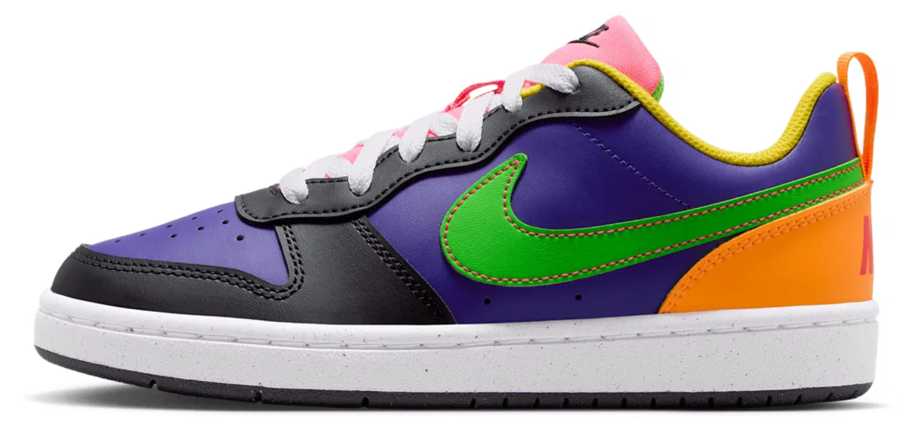 Кроссовки для мальчиков Court Borough Low Recraft Nike, цвет Court Purple/Green Strike/Court Purple — фото 2