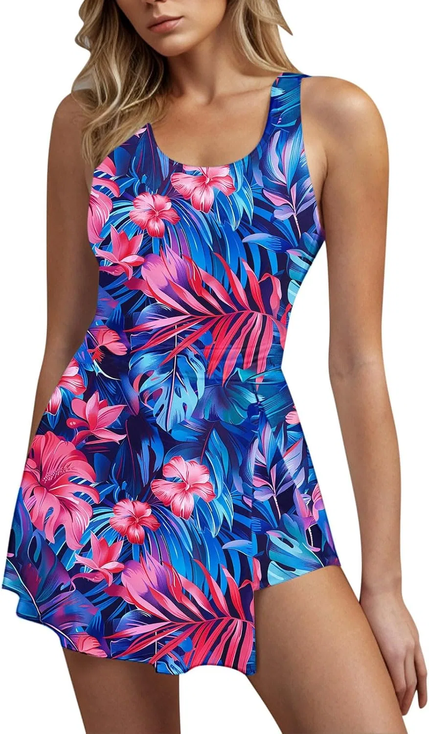 Женский танкини с утягивающим эффектом Split Swimdress Skirt, Multicolor