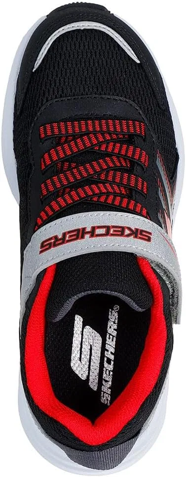 Детские кроссовки для мальчиков Microspec Tread Skechers, Black Silver Synthetic/Black Textile/Red Trim — фото 4