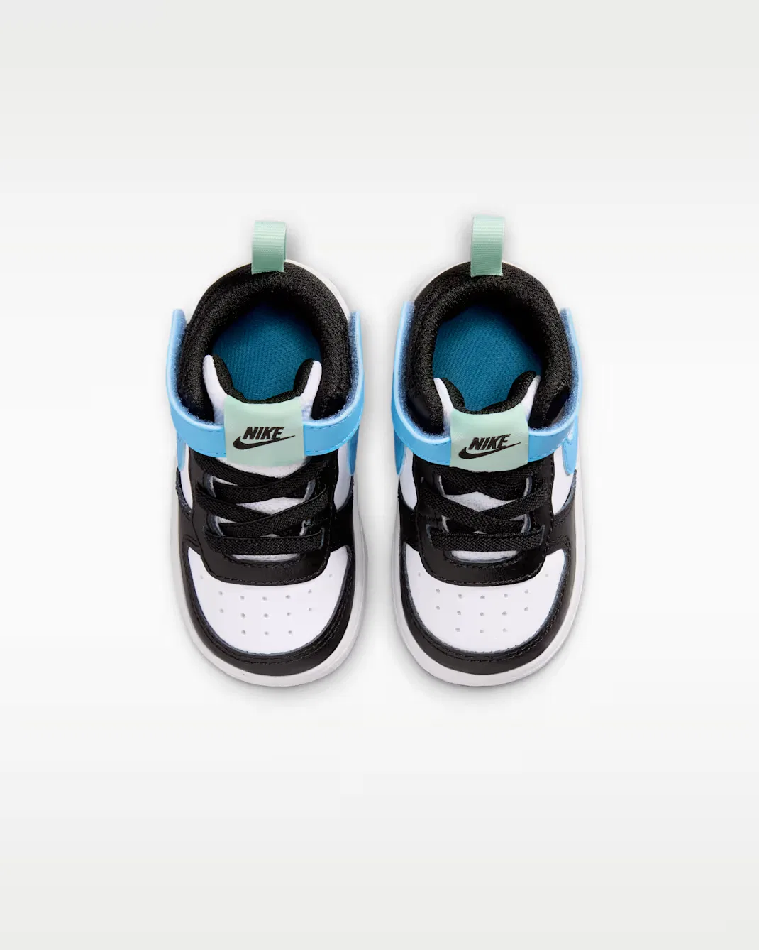 Детская/подростковая обувь Nike Court Borough Mid 2, White/Black/Arctic Green/Football Blue — фото 4