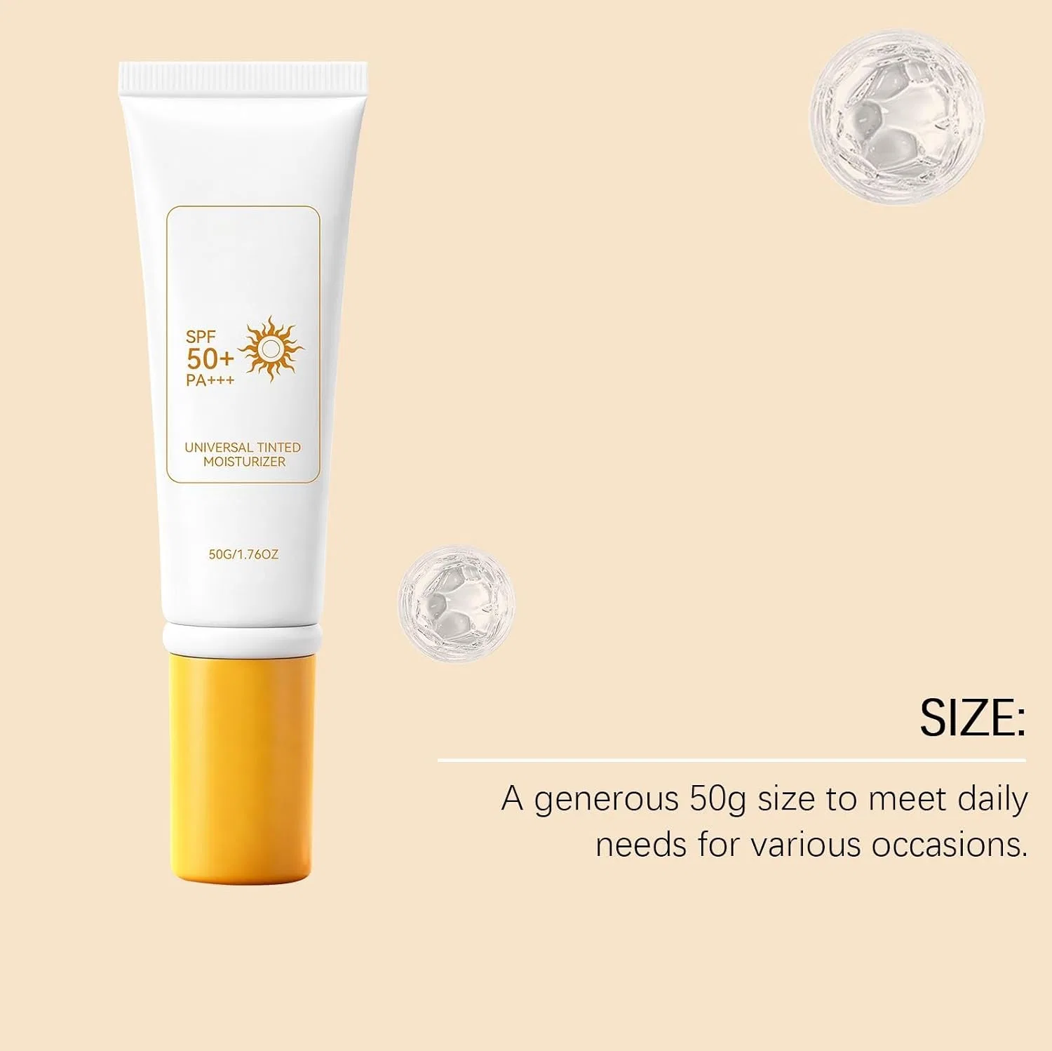 Тонированный солнцезащитный крем для лица SPF 50, Hyaluris, 50 г, 2 шт — фото 3