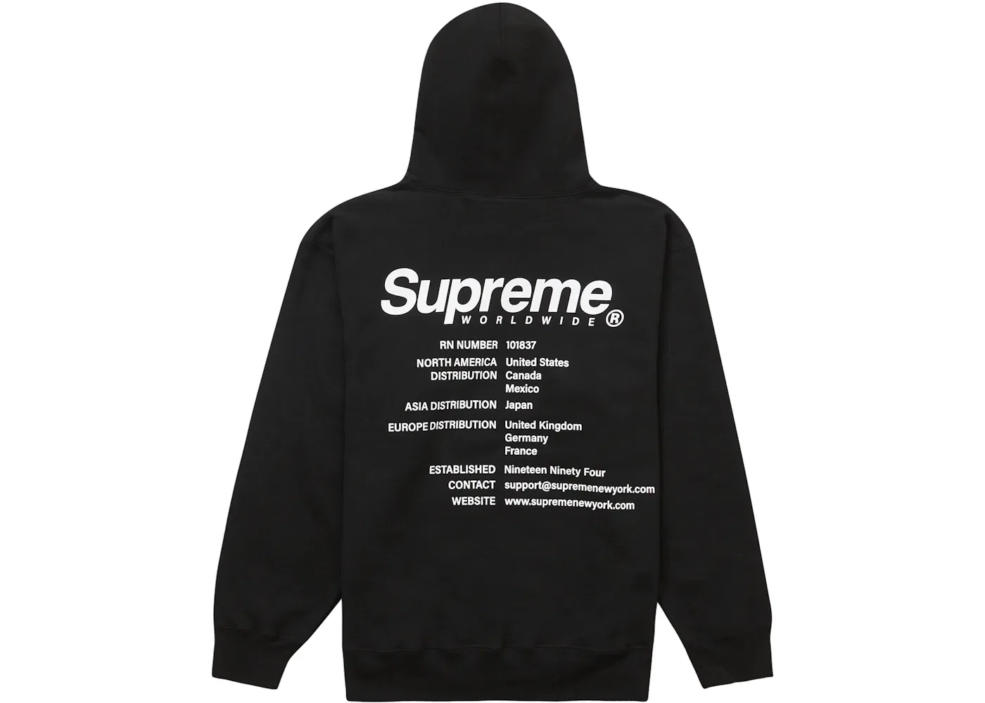 Мужская худи Supreme, Черный