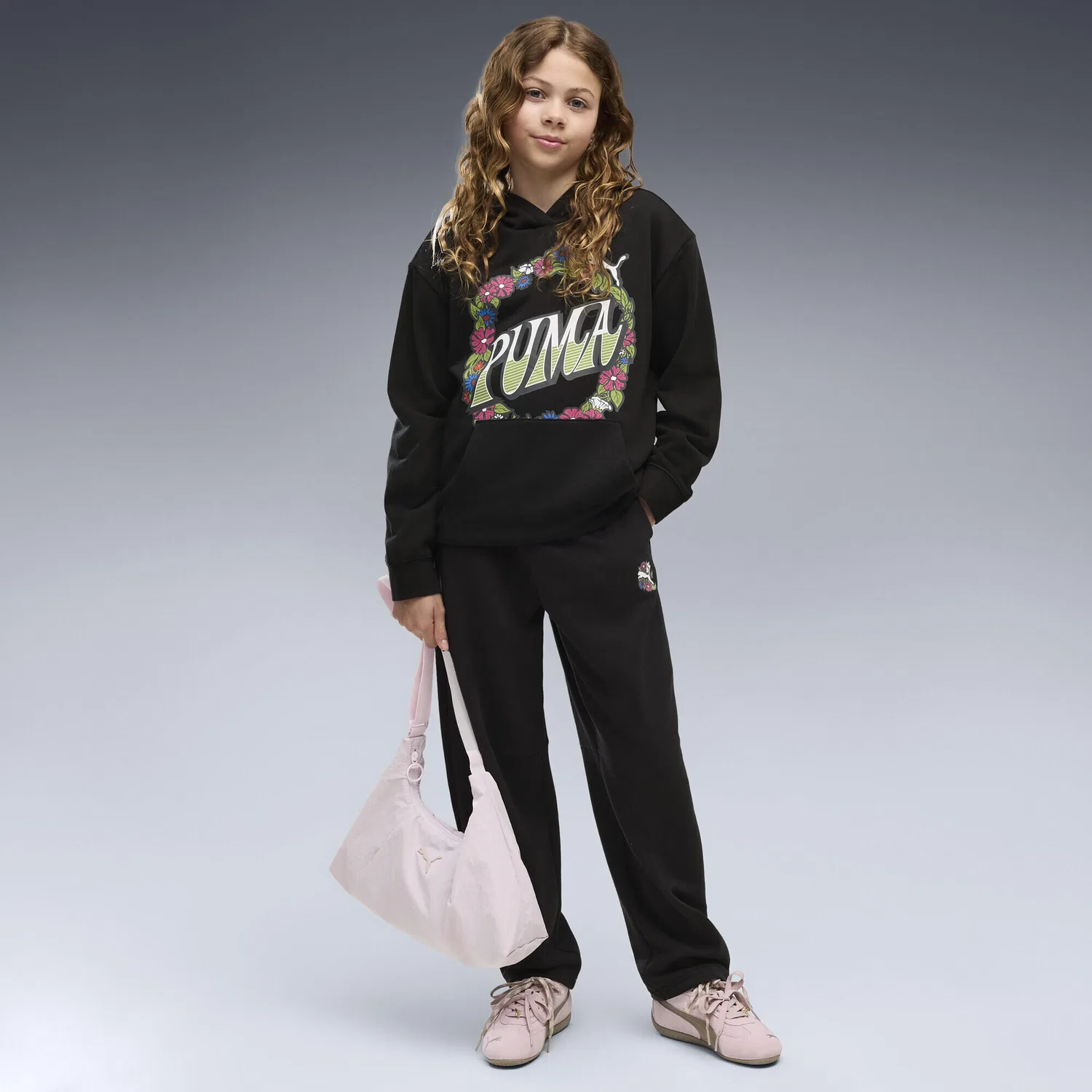 Детское худи с принтом MID 90s Puma, Schwarz — фото 4