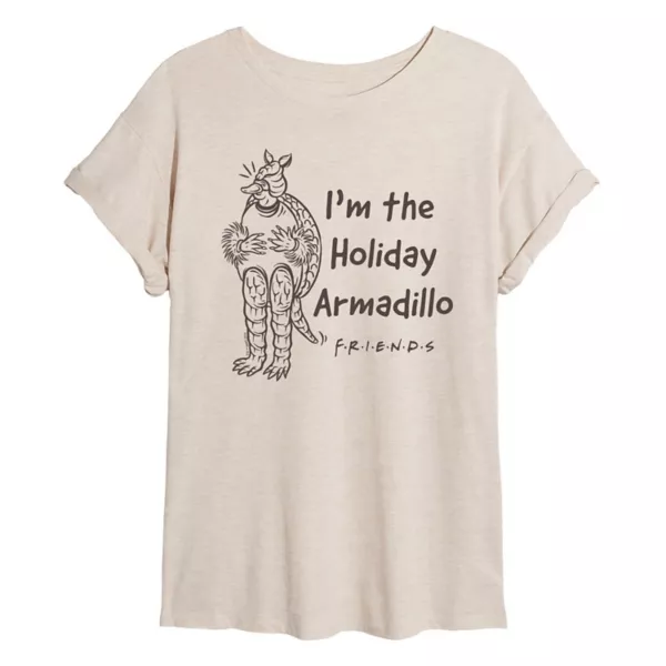 

Футболка оверсайз с армадиллом для отдыха с друзьями Juniors Licensed Character, бежевый