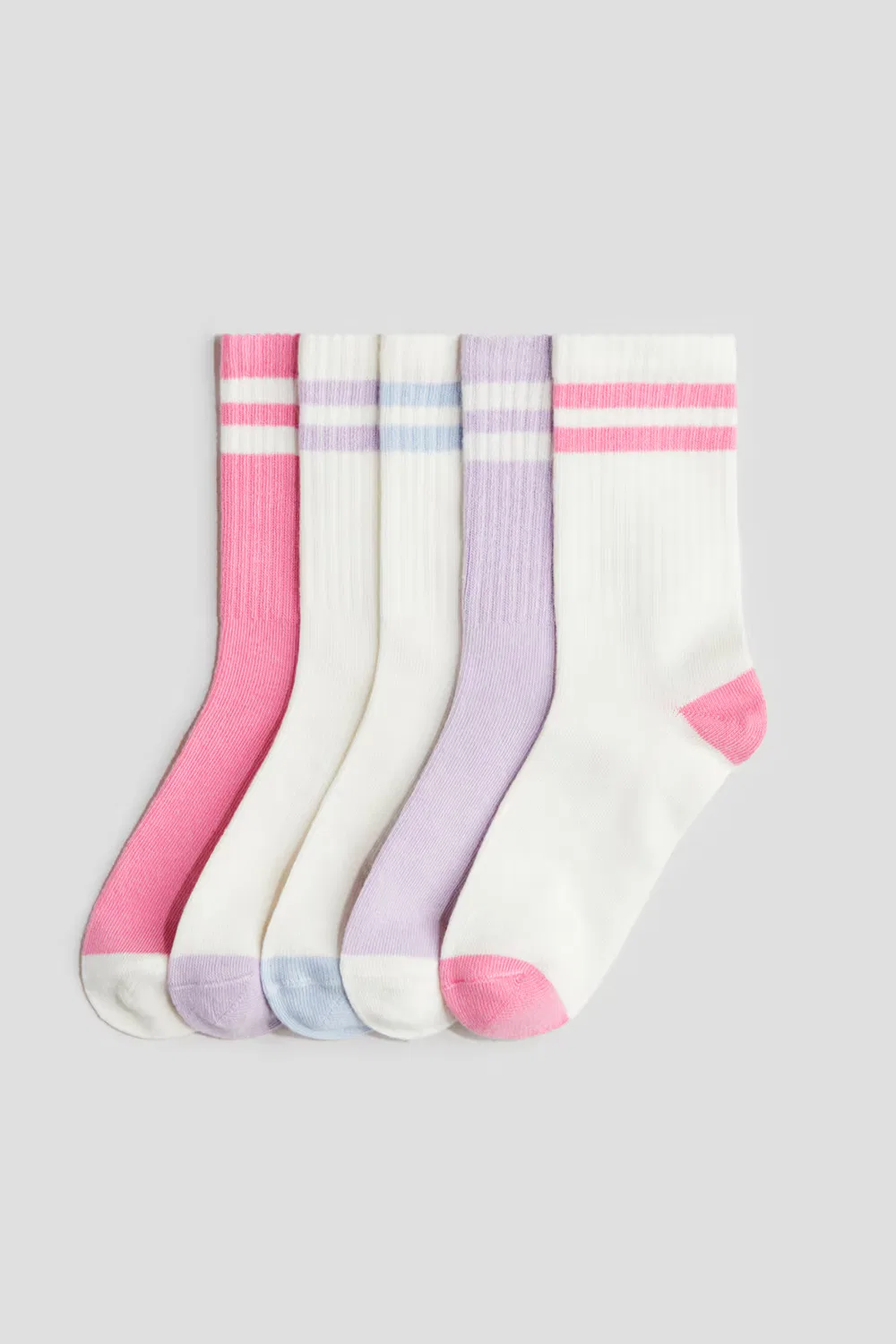 Набор из 5 пар носков H&M, Helllila/Gestreift