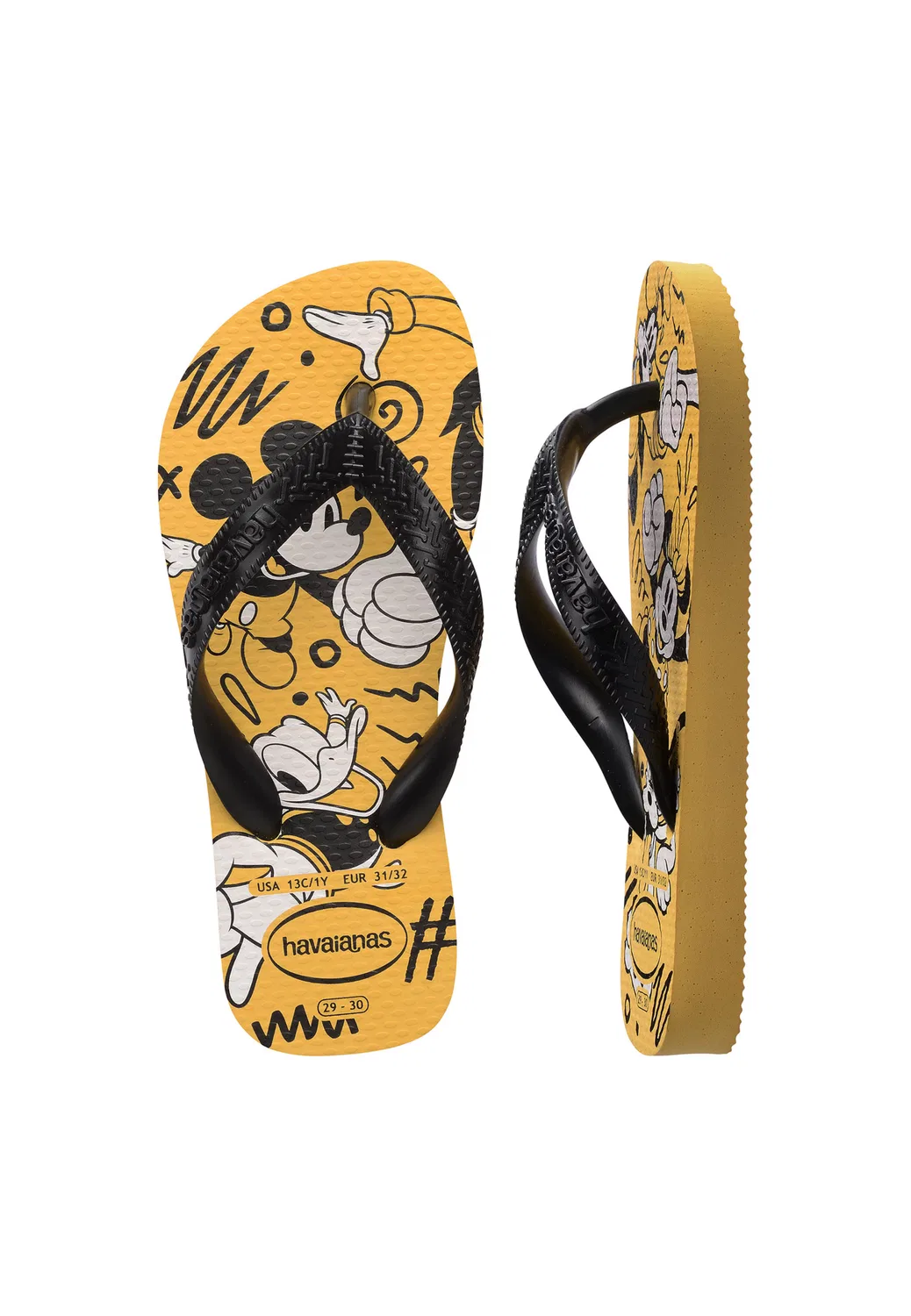 Сандалии Havaianas Disney желтого и черного цвета — фото 4