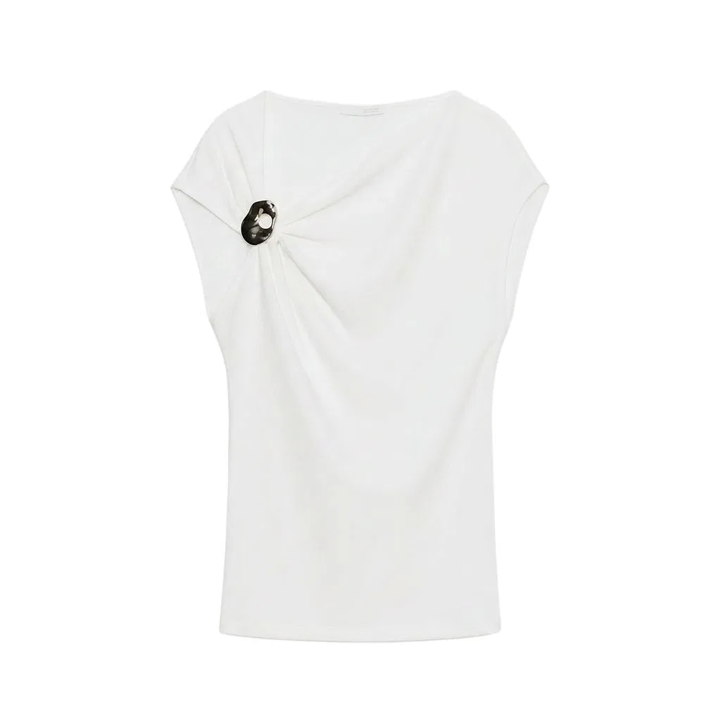 Женская футболка белая ZARA, Frosted White