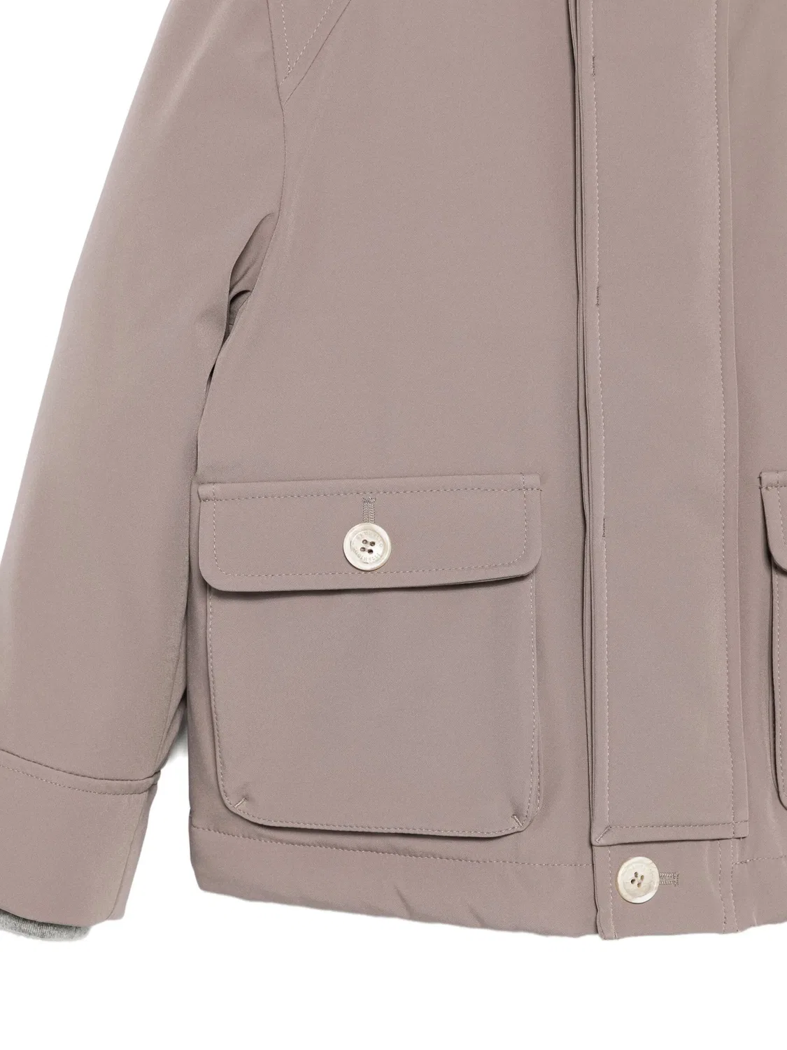 Куртка с капюшоном и fleece отделкой Brunello Cucinelli, серый — фото 2
