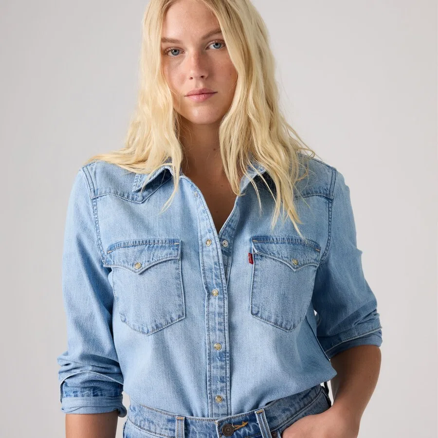 Блузка LEVI'S 'HERITAGE' светло-голубого цвета — фото 4