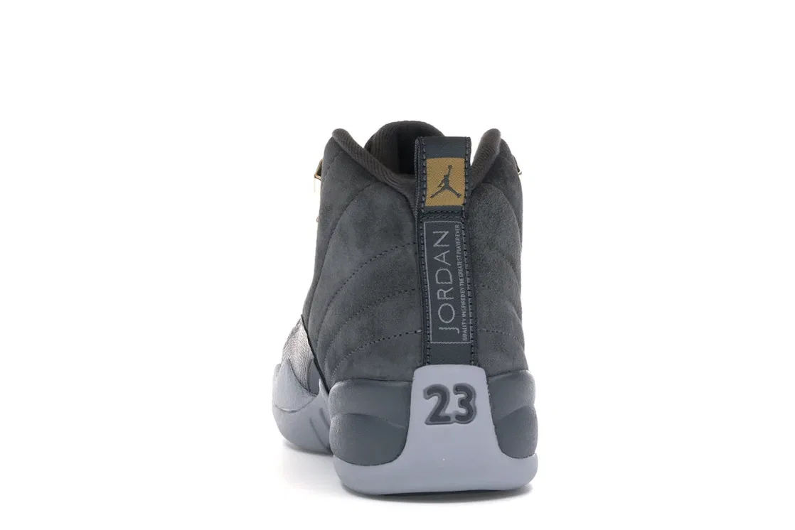 Детские кроссовки Lifestyle с замшевым верхом Jordan 12 Retro, Dark Grey/Dark Grey-Wolf Grey — фото 4