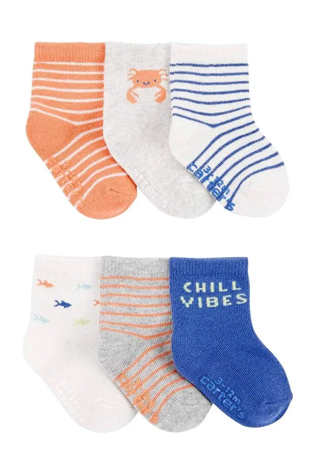 Детский комплект носков для мальчиков с жаккардовым узором Carter's, Multicolor