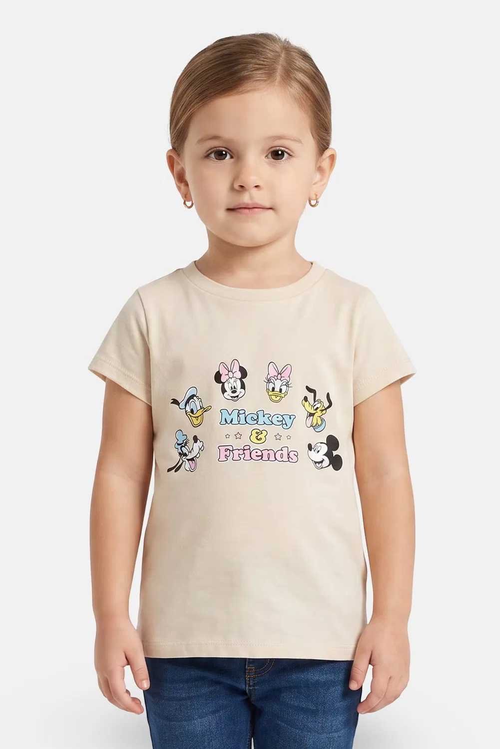 Топ с коротким рукавом Mickey And Friends Disney, бежевый