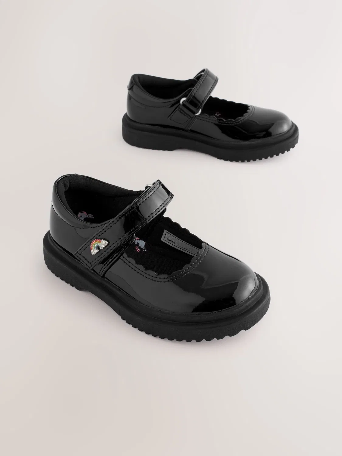 Туфли Мэри Джейн с цепочкой, черные лакированные Next, Black Patent