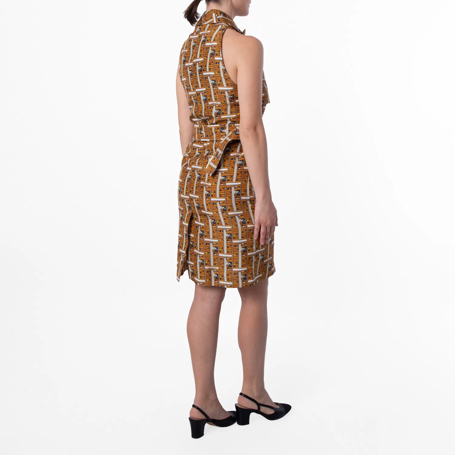 Платье Bus Silk Halterneck Burberry, Pumpkin Ip Check — фото 4