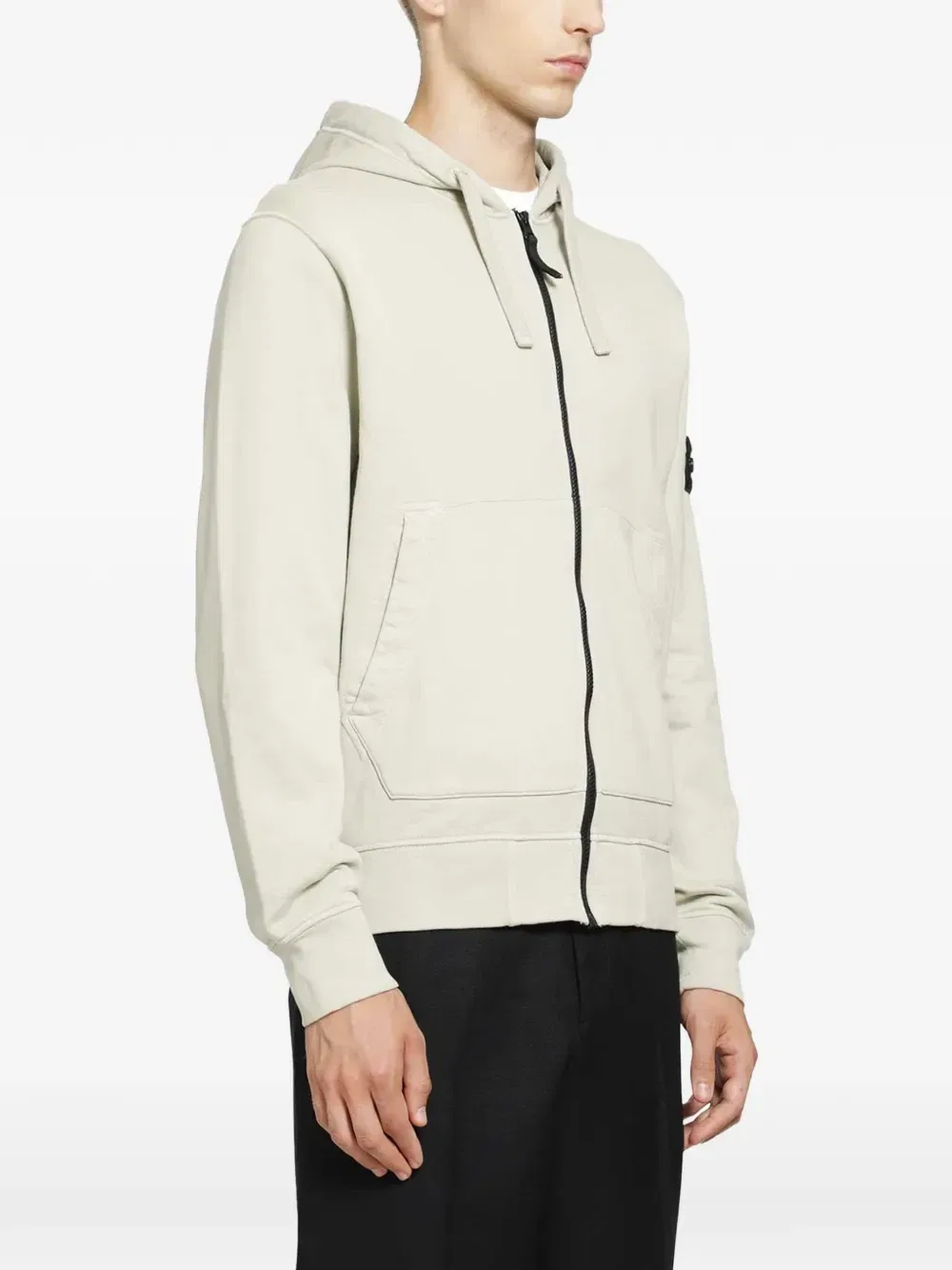 Толстовка на молнии с нашивкой-логотипом Stone Island, бежевый