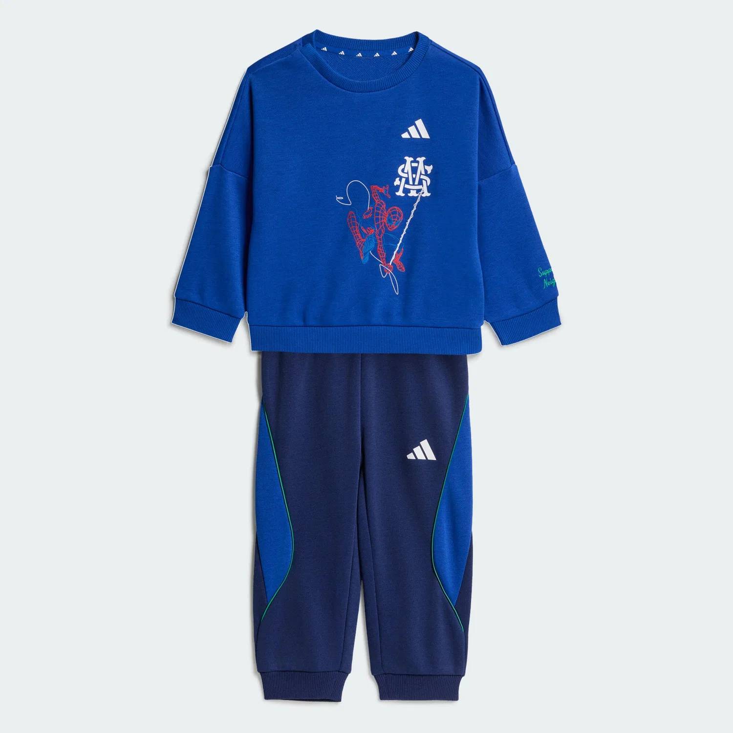 Детский спортивный костюм с принтом Marvel Spider-Man Adidas, Konigsblau Weiss — фото 3