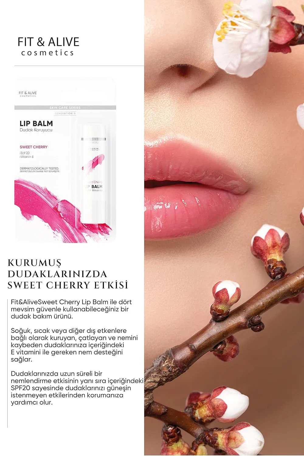 Бальзам для губ Fit & Alive Cosmetics Sweet Cherry, 1 г — фото 2