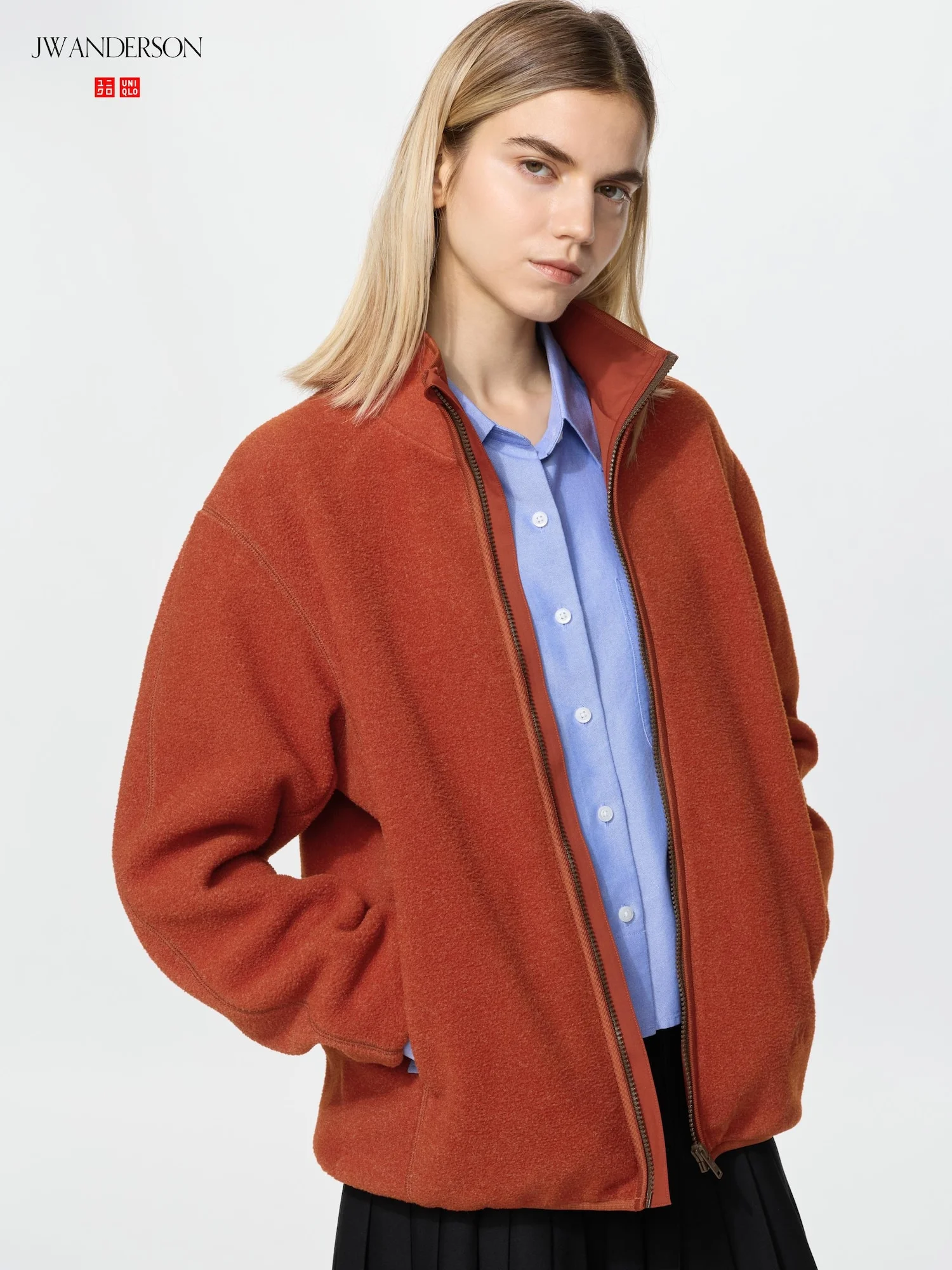 Флисовая куртка Uniqlo x JW Anderson Windproof, 26 оранжевый — фото 3