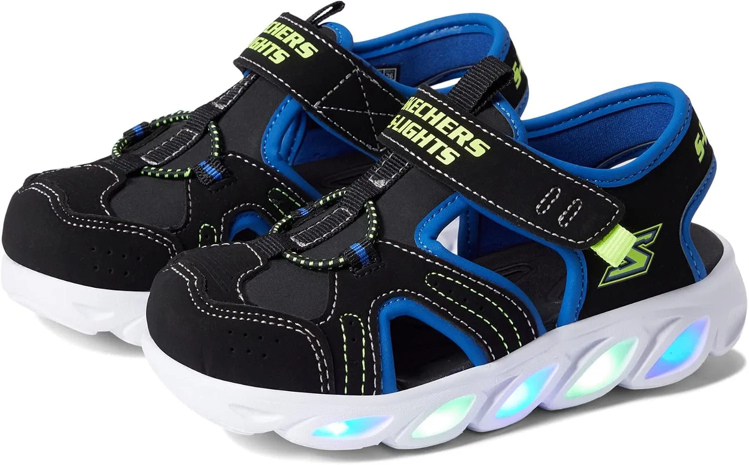 Детские кроссовки для мальчиков Hypno-Splash Sunzys Skechers, Black/Blue/Lime — фото 2