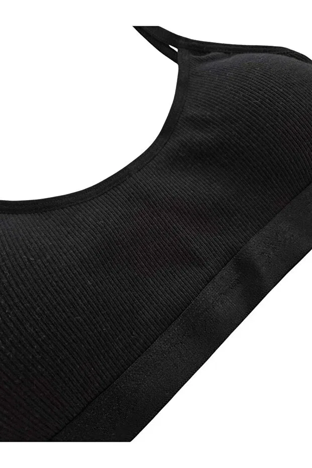 Детское для девочек топ-бра хлопковый с бретелью Panfilia, Black-Black — фото 3
