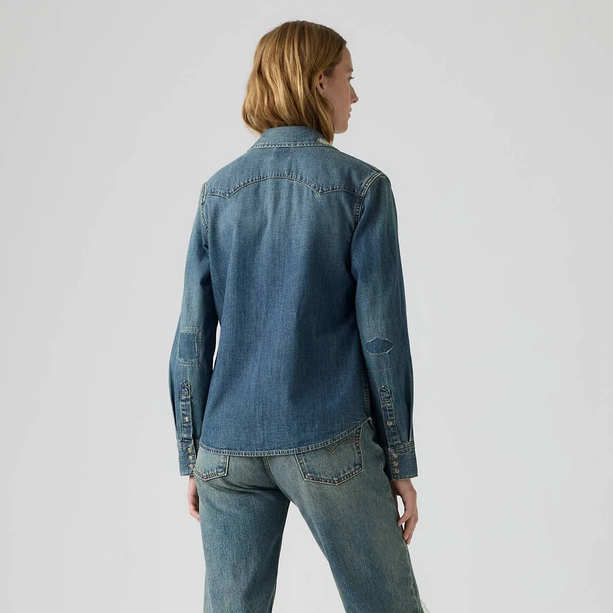 Рубашка в западном стиле с зубчатым узором Levi's, Craft Of Love Western - Blue — фото 4