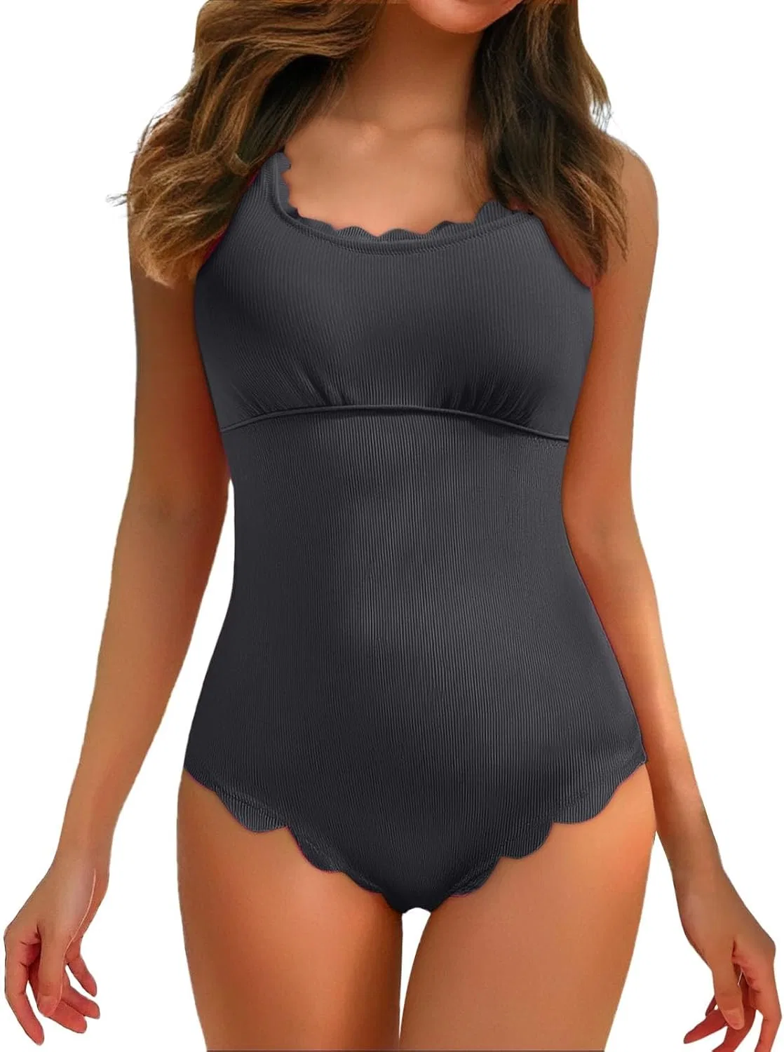 Женский слитный купальник с вырезами Ribbed, Black