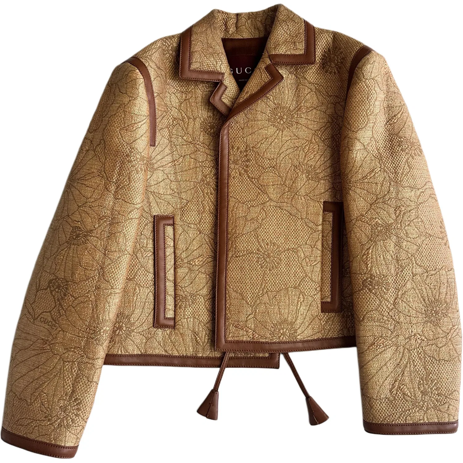 Пальто женское Gucci с лацканами, элегантный крой, коричневый