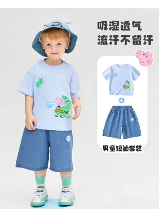 Комплект летний легкий дышащий для мальчиков Peppa Pig, голубой