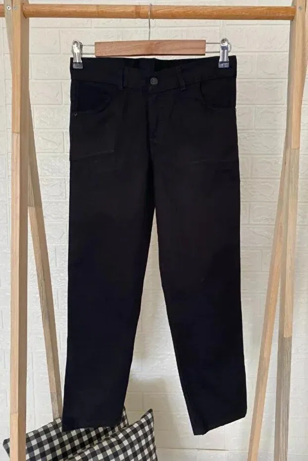 Детские брюки для девочек льняные Melek Bebe Butik, Black — фото 2