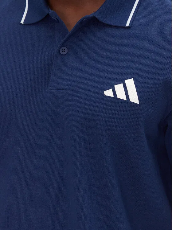 Поло regular fit Essentials Small Logo Adidas, темно-синий — фото 4