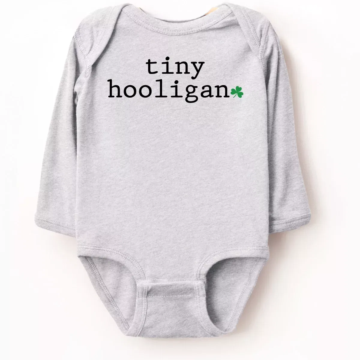 Детский боди с длинным рукавом с принтом Tiny Hooligan The Juniper Shop, Heather Grey — фото 2