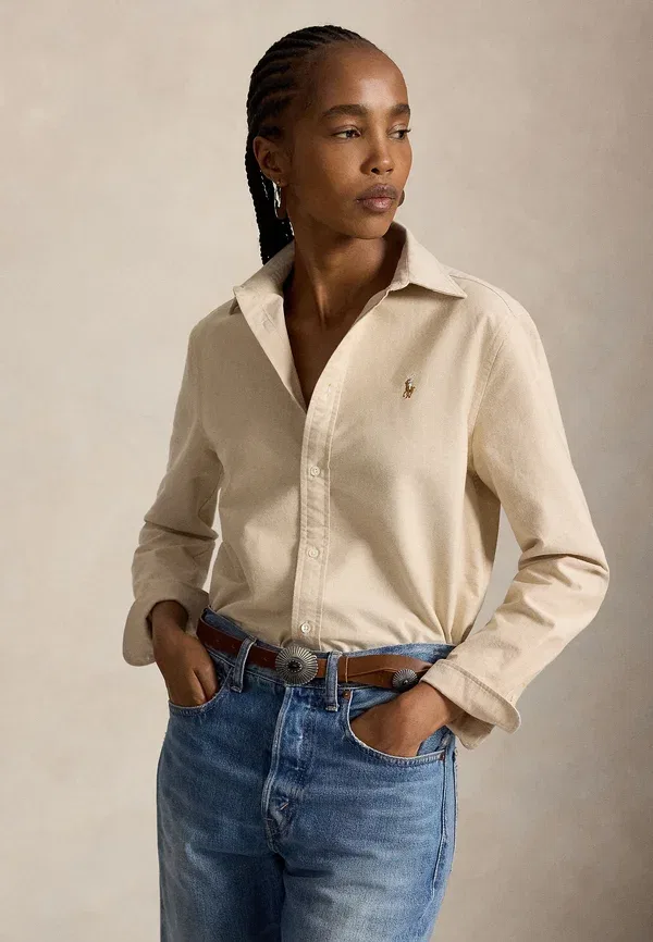 Блузка из хлопка Polo Ralph Lauren, бежевый