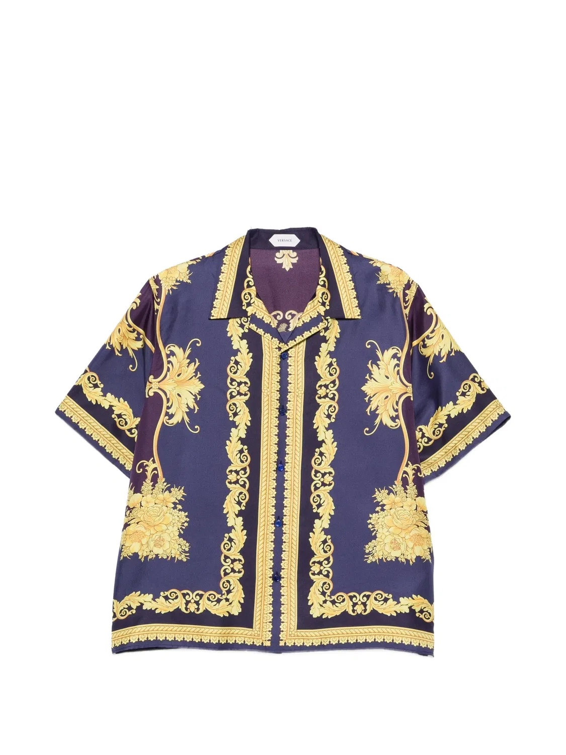 Рубашка шелковая Barocco Foulard Versace, фиолетовый