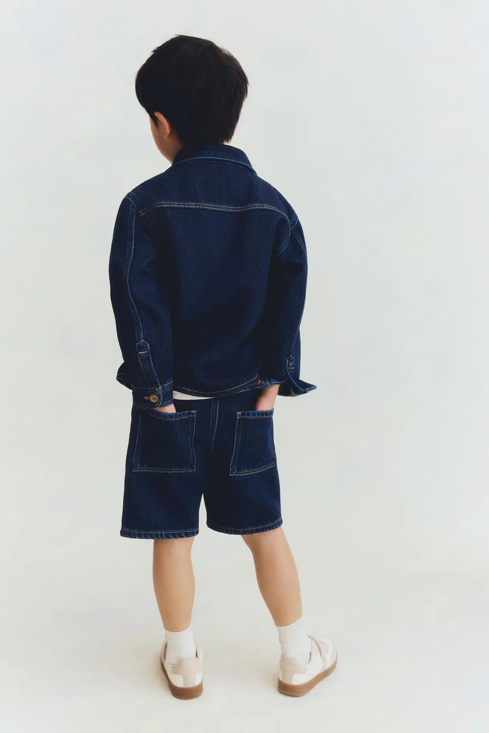 Джинсовые шорты до колен H&M, Dunkles Denimblau — фото 2