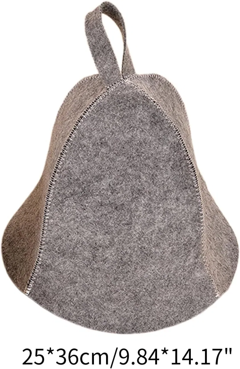 Шапочка для сауны войлочная, BOYANDM, набор 4 шт, 25x36 см, Grey — фото 4