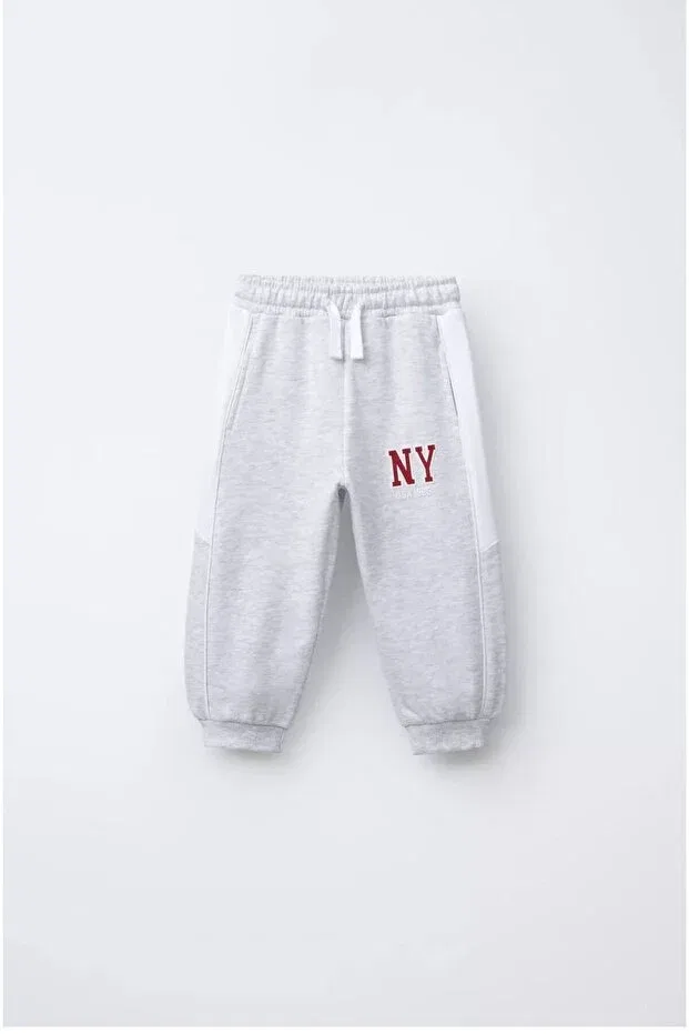 Детский комплект спортивного костюма для девочек с принтом Brooklyn NY Moda, Gray — фото 4