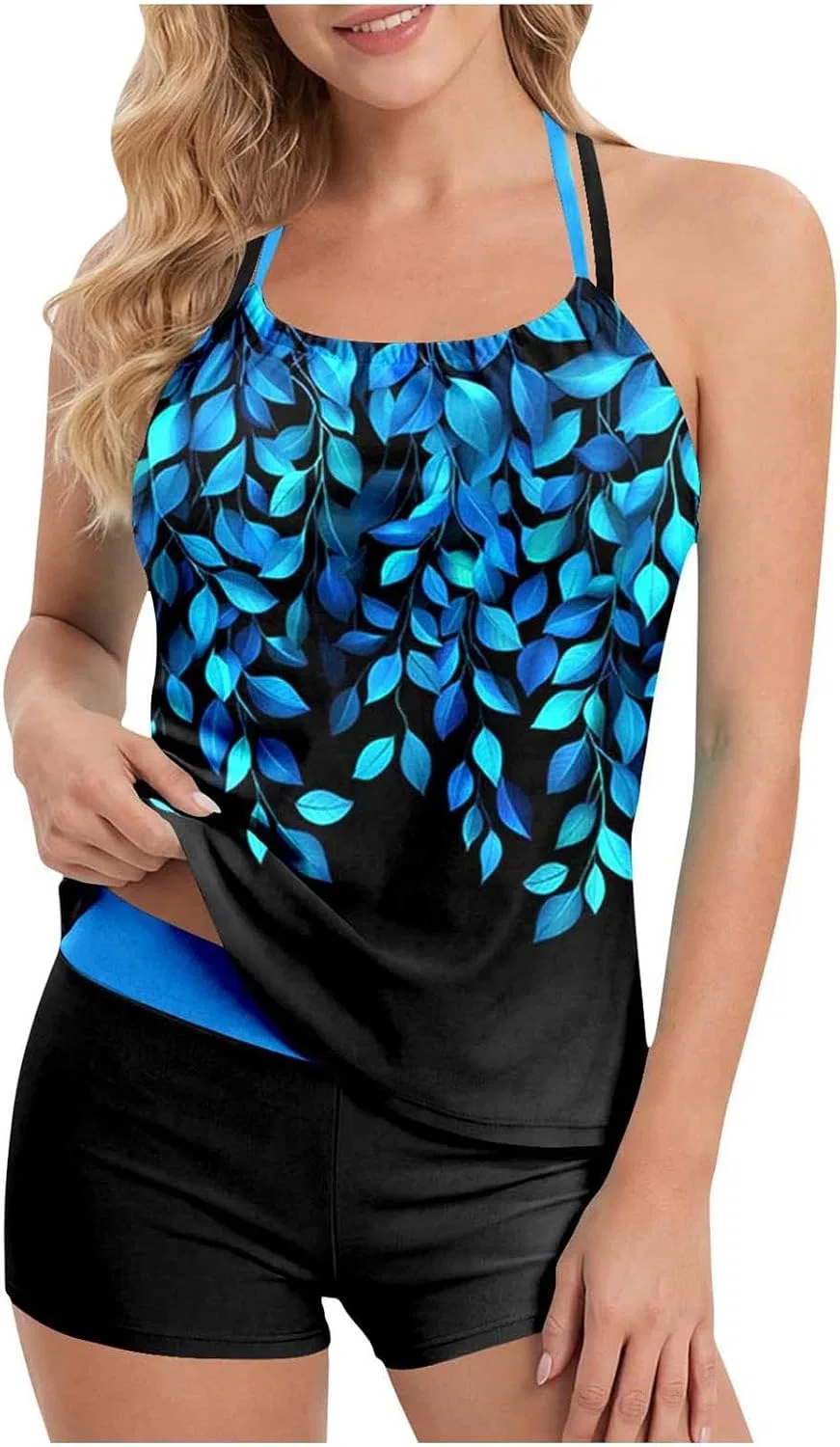 Женский танкини с высокой талией Hawaiian, Multicolor