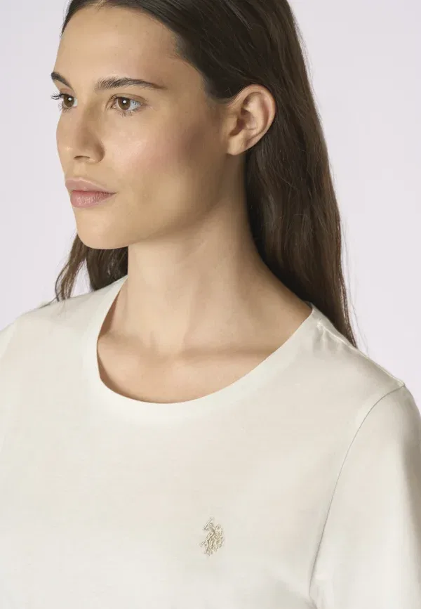 Футболка хлопковая Basic t-shirt U.S. Polo Assn., bianco, белый — фото 4