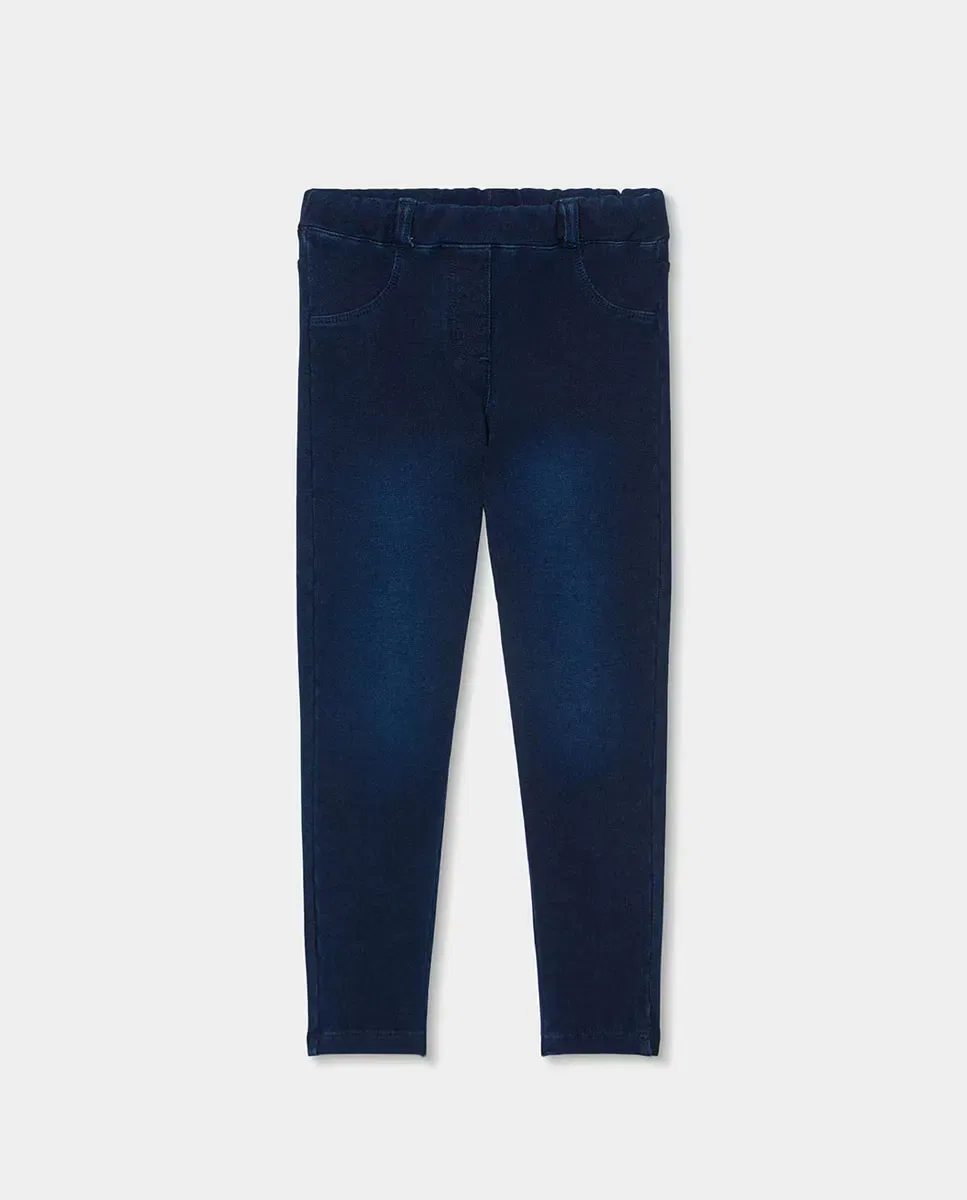 Детские джинсы для девочек из футера с завышенной талией Boboli, Azul Denim