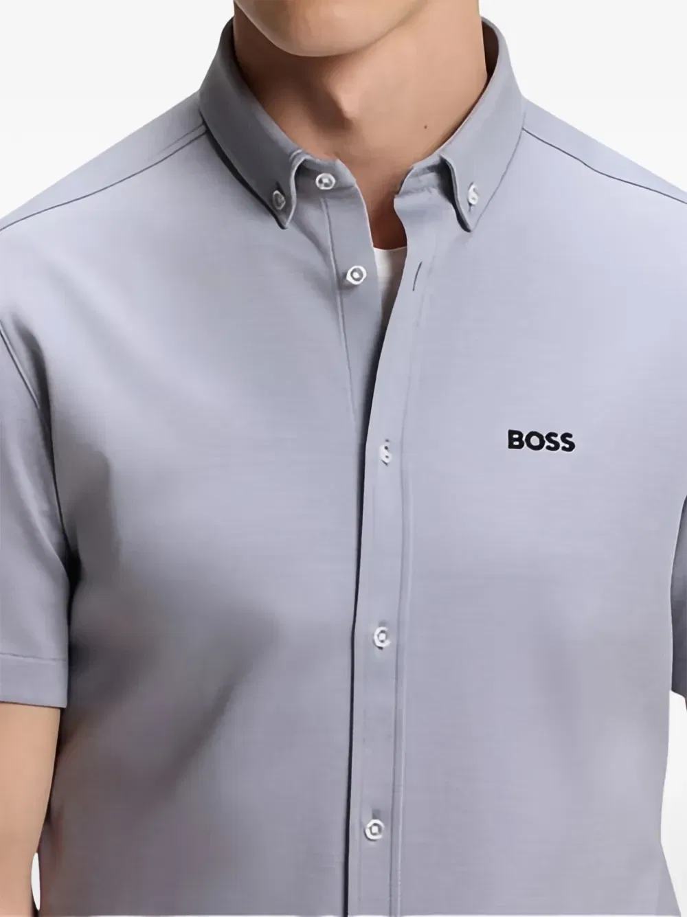 Рубашка на пуговицах с логотипом Boss, серый — фото 2