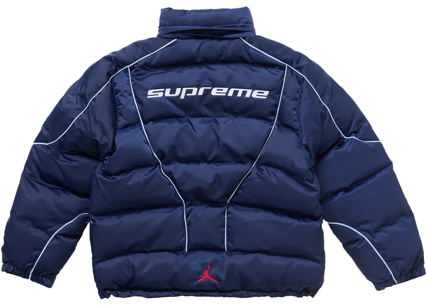 Мужская куртка-пуховик с утеплителем Supreme Jordan Puffer Jacket Navy, Navy — фото 3