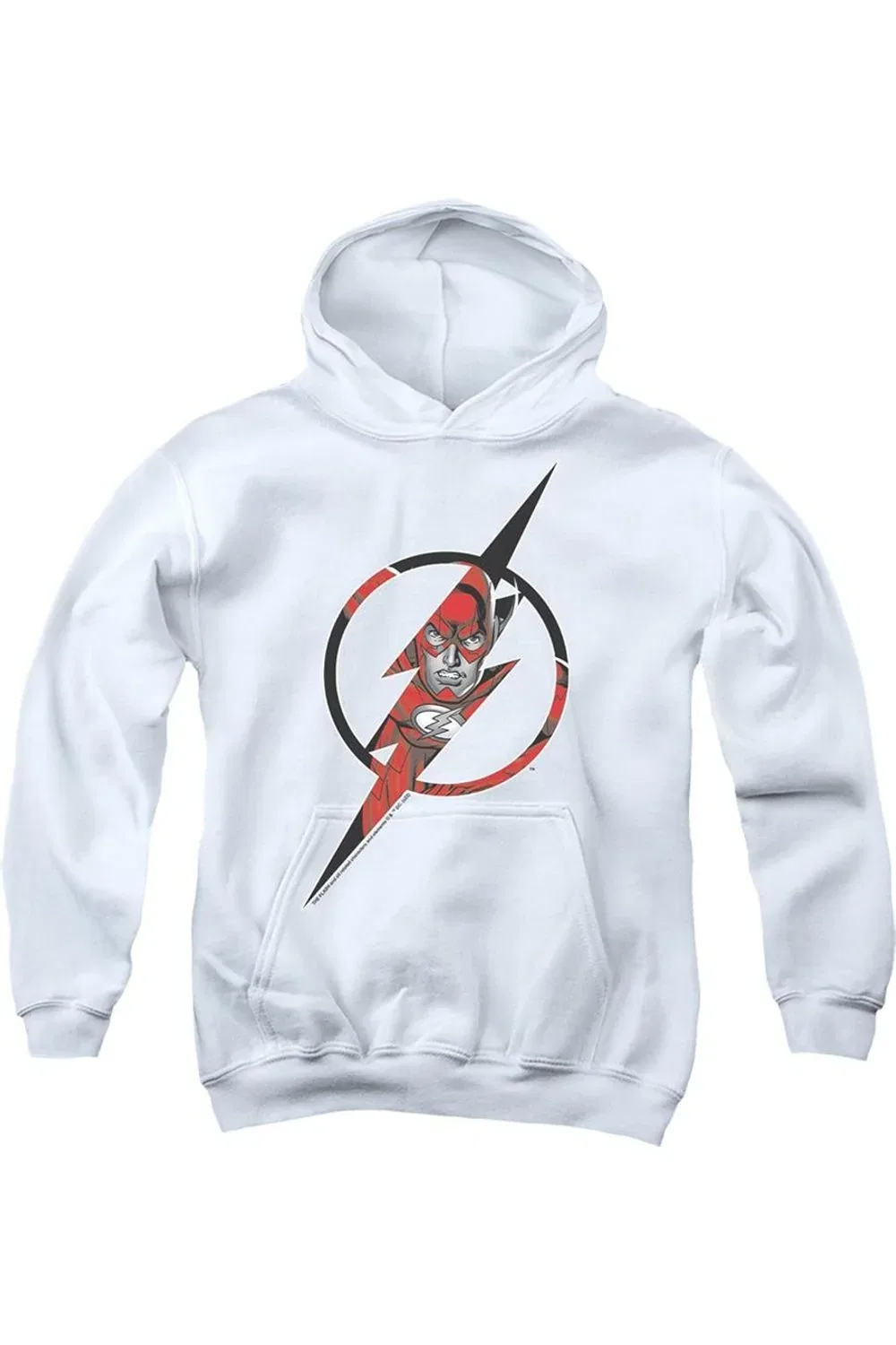 Детское худи для мальчиков с капюшоном с принтом The Flash Icon 2 Gildan, White