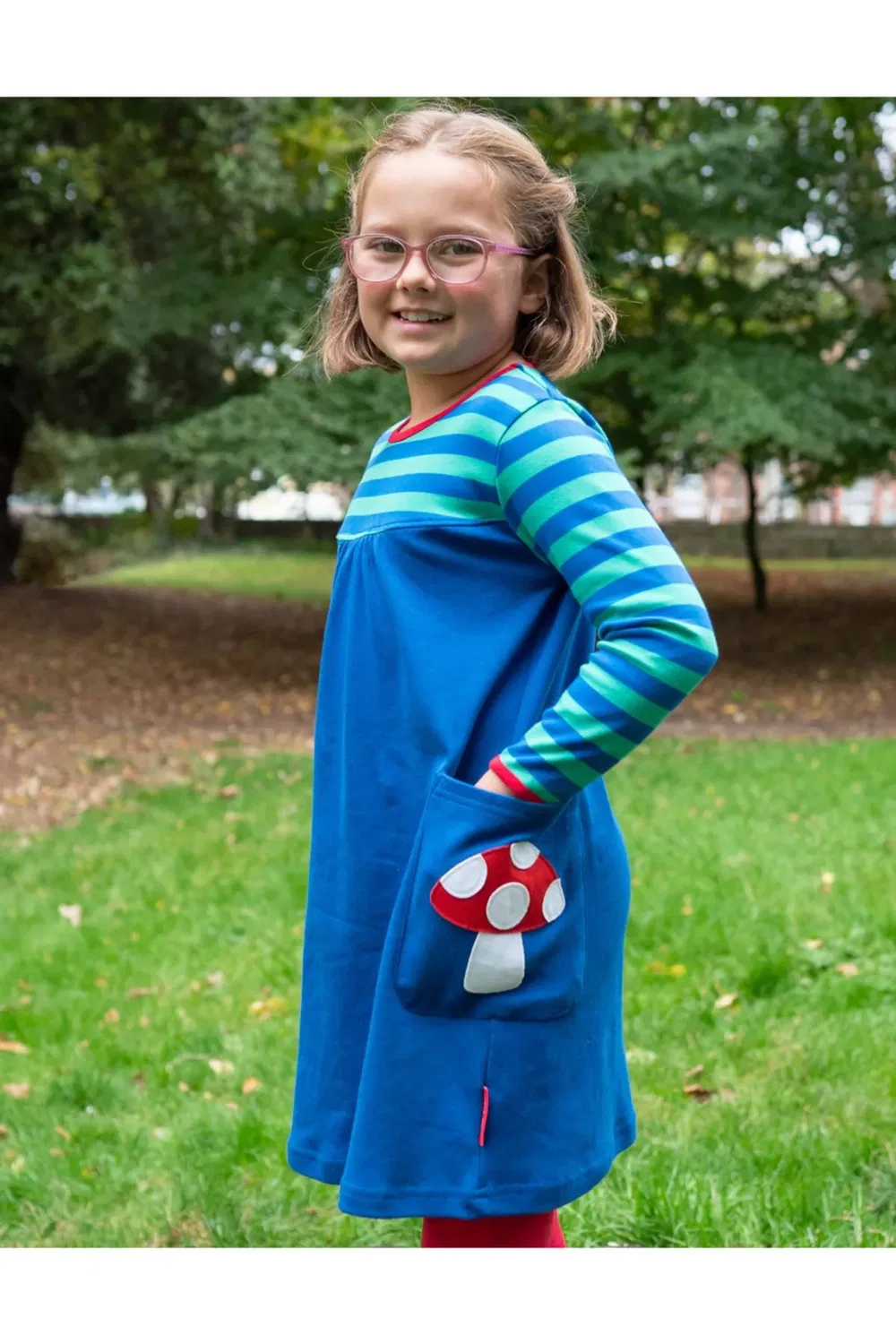 Платье с аппликацией Floral Mushroom Toby Tiger, Blue