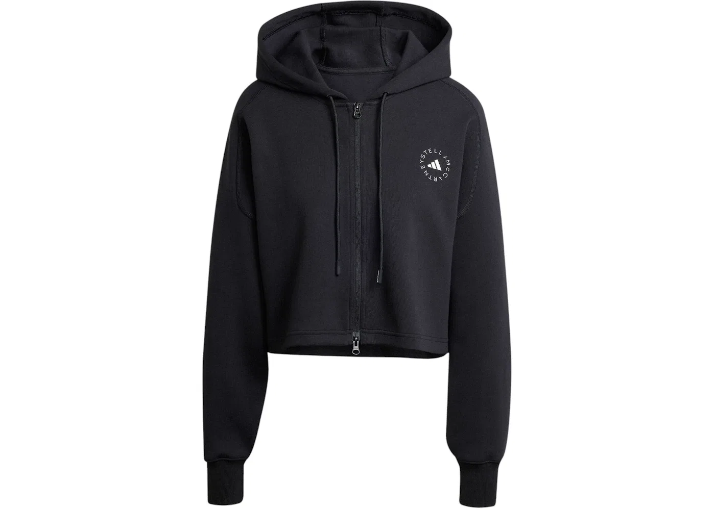Женский укороченный худи с капюшоном Adidas, Black