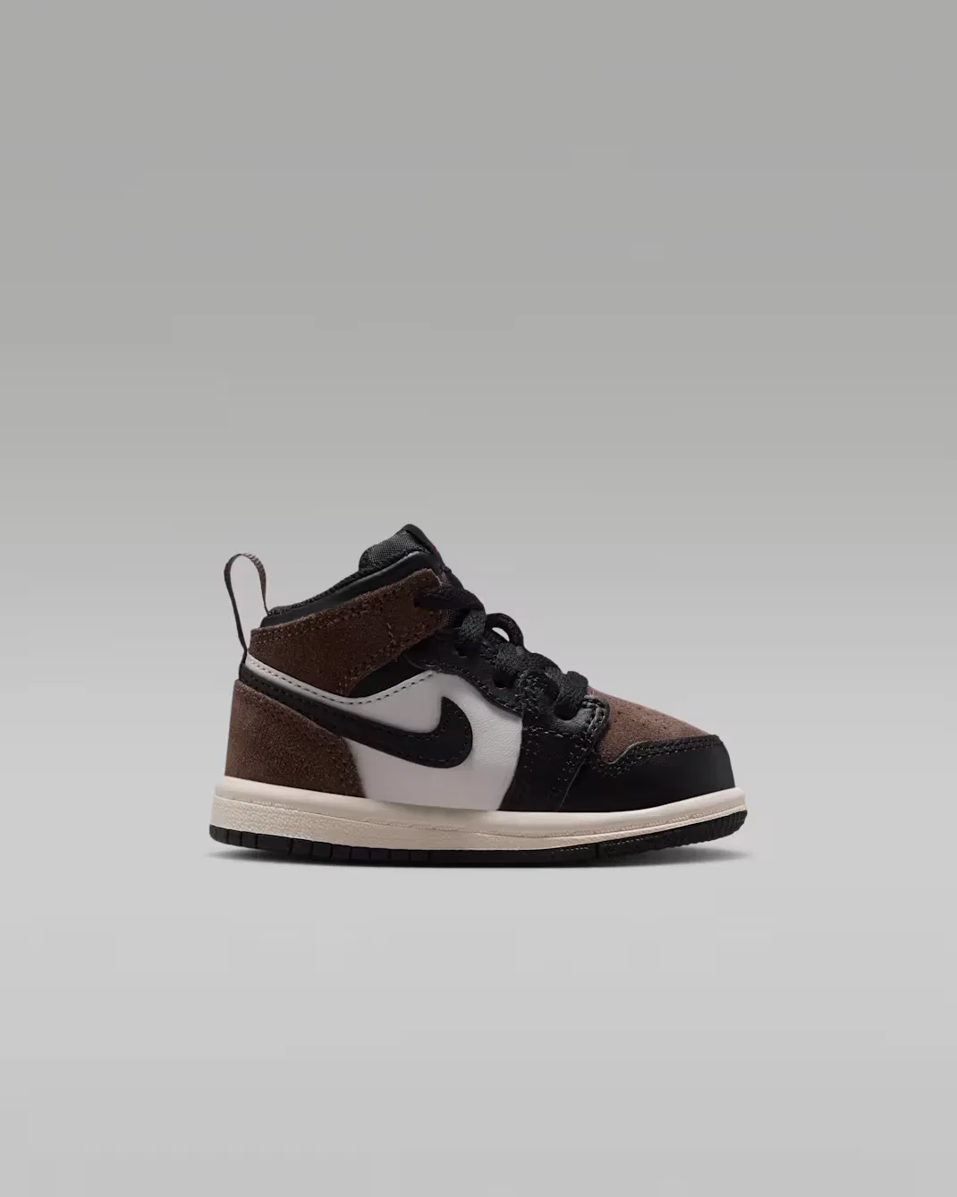 Детская/подростковая обувь Jordan 1 Mid, Black/Palomino/University Red/Phantom — фото 3